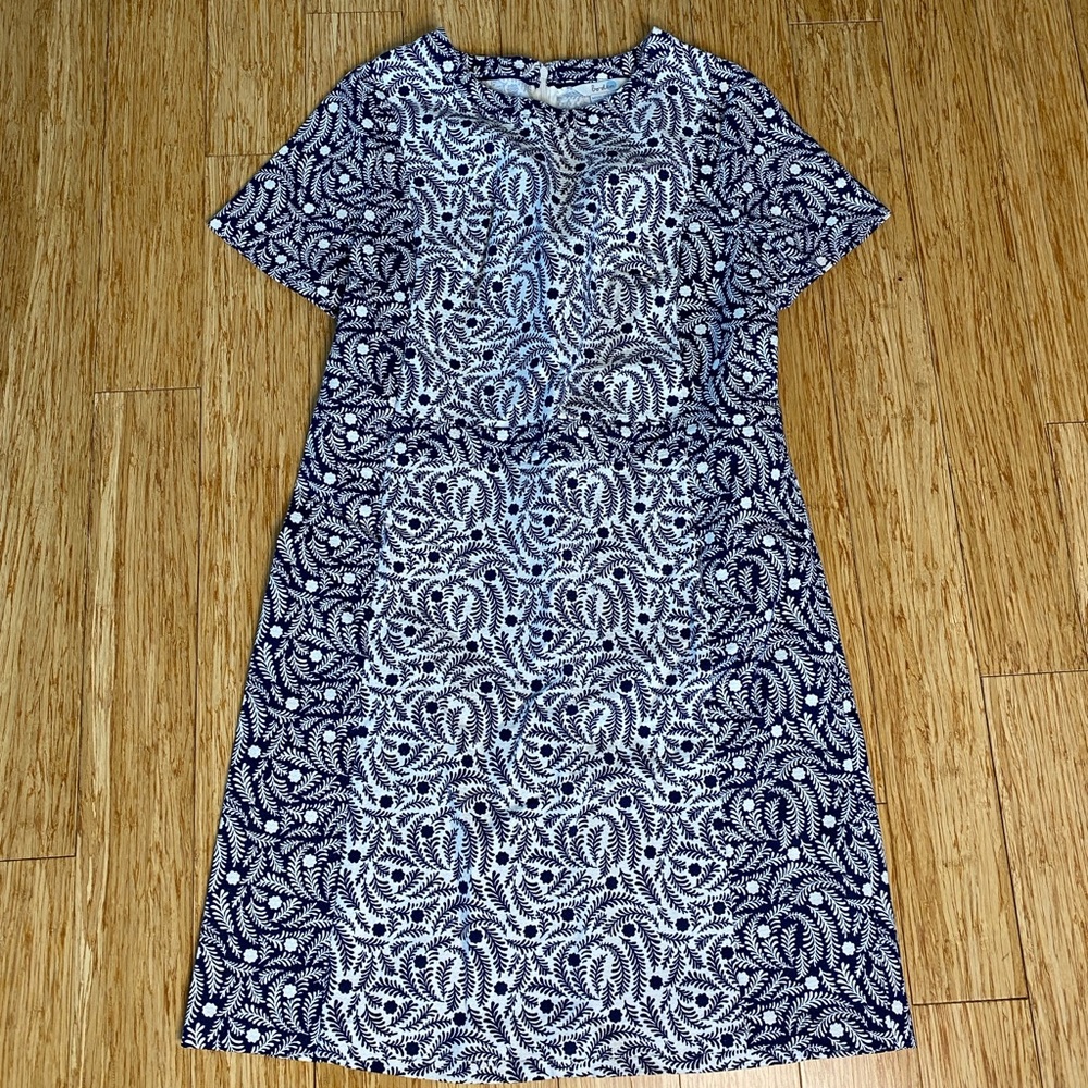 Boden Blue and White Sheath Midi Dress